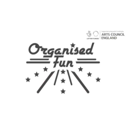 Logo for Organised Fun Neurodivergent Cabaret Sponsored by Arts Council England